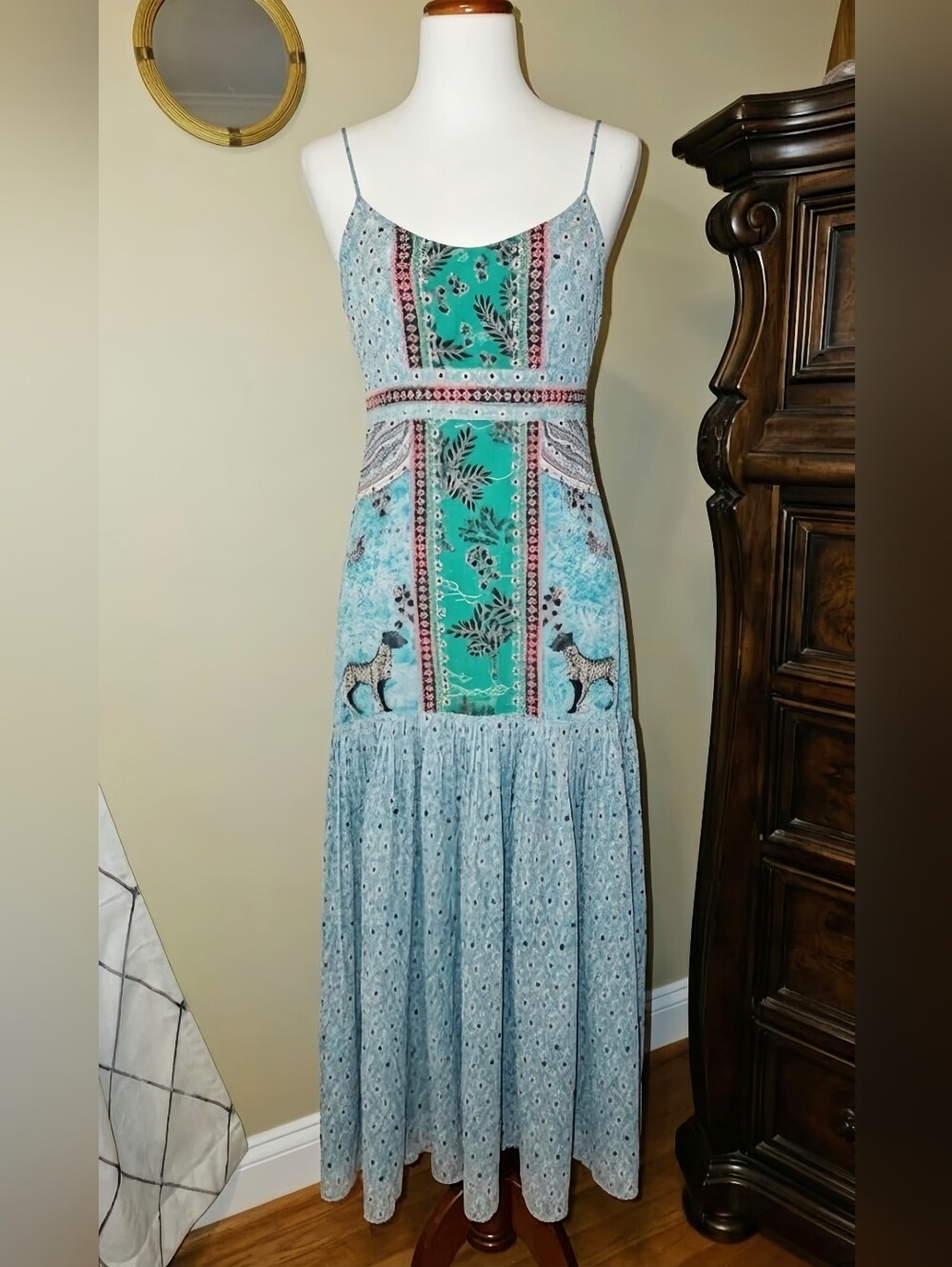 ๐ Luxurious SALONI Veronica Jungle Print Silk Midi Dress